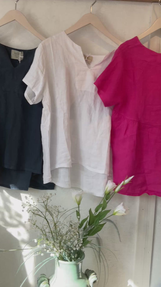 Flo linen top with back details